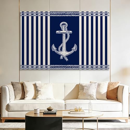 Grande décoration maison thème mer | Tableau toile bleu apaisant 140x70