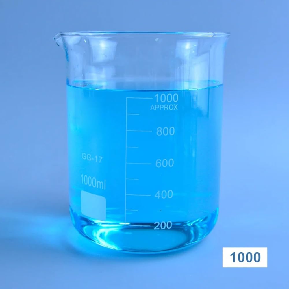 Vetreria da laboratorio Becher basso da 50/100/250/500/1000/3000 ml for laboratorio chimico, in vetro borosilicato trasparente, ispessito con beccuccio(2000ml)