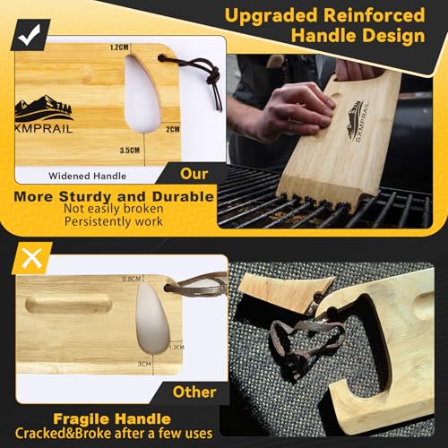 Upgraded BAC454 Wood Grill Scraper Bamboo Replace traeger cleaning brush and Grill Brush Cleaner Fit for traeger Pro Series, Ironwood Series, Timberline (Gen 1) and Portable Series traeger Grills