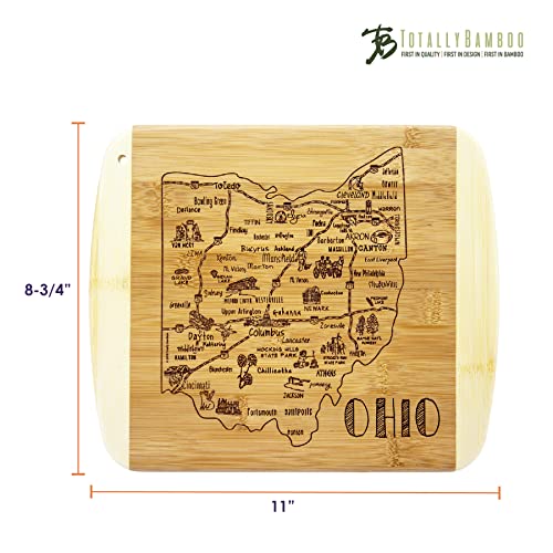 Image of Totally Bamboo A Slice of Life Ohio Engraved Map Cutting Board
