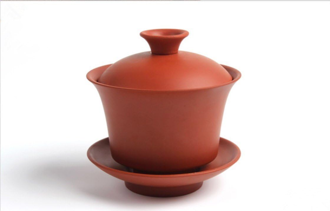 Yixing Large Size Purple Clay Gaiwan Tureen Sancai Cup Kungfu Tea Set