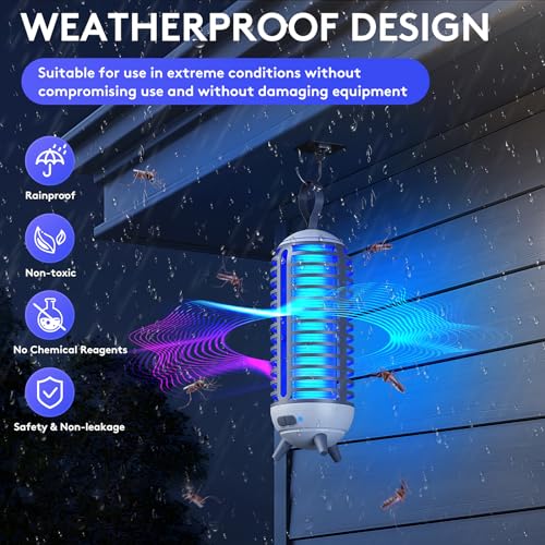 Kuesburt BW002 Bug Zapper, Mosquito Zapper Led Light 2 In 1 For Outdoor And Indoor, Wireless Electric Bug Zappers Battery Powered Rechargeable thumb #5