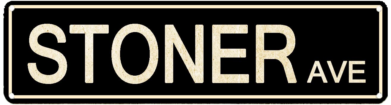Stoner ave Street Sign Vintage Funny Metal Tin Sign 4x16 inch Wall Decorations (Black)