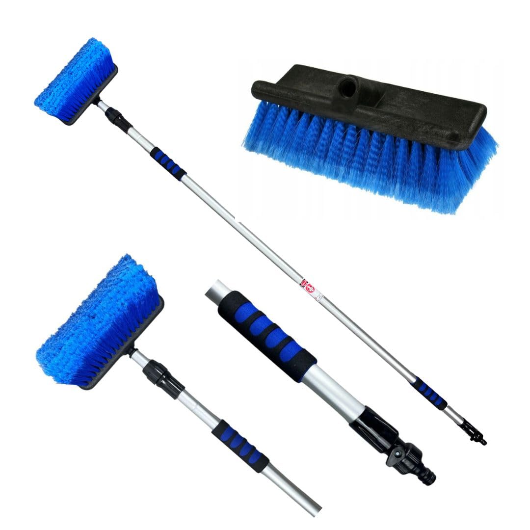 Spazzola Lavaggio Auto Con Manico Telescopico 140 Cm – Kit Completo Con Guanto E Panni In Microfibra