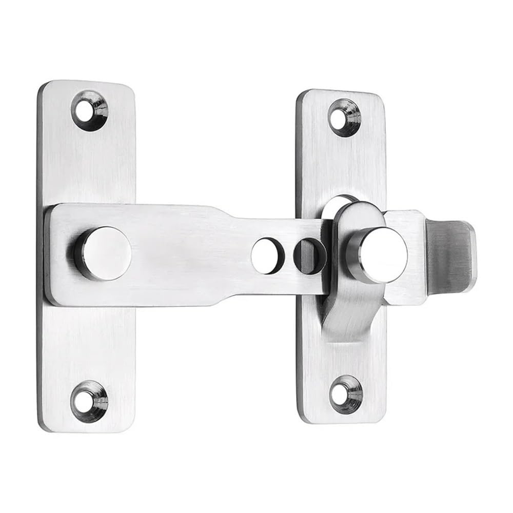 360° Rotatable Gate Bolt Stainless Steel Lock for Barn Garage(Silver)