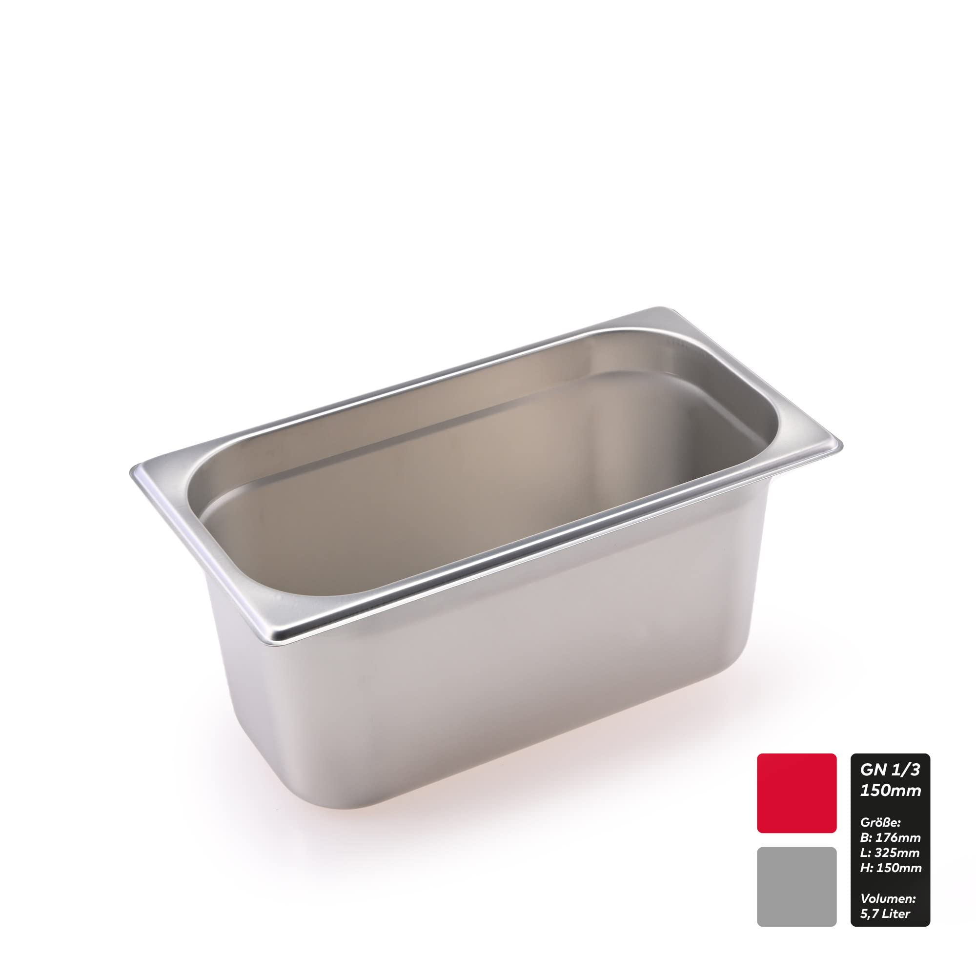TEKNOSTAHL GN-Behälter 1/9 Edelstahl – 176x108 Mm, 150 Mm Tiefe, 1,5 Liter, Stapelbar, Für Gastronomie Und Privat, -100 °C Bis 300 °C TEKNOSTAHL GN-Behälter 1/9 Edelstahl – 176x108 Mm, 150 Mm Tiefe, 1,5 Liter, Stapelbar, Für Gastronomie Und Privat, -100 °C Bis 300 °C