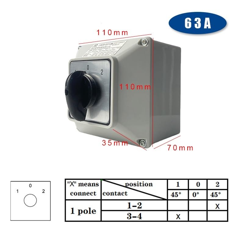 Bouton principal de conversion 690V 63A avec interrupteur à cames - 3