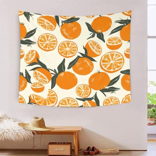 Tapisserie murales effet 3D orange cache mur abîmé pour salon et chambre
