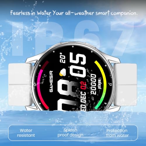 Image of GameSir Active 2 Smartwatch for Men & Women, 1.39 inch HD Round Display, Bluetooth Calling, Heart Rate & SPO₂, 100+ Sports Modes, IP67, Long Battery Life for Android & iOS (Magnetic White)