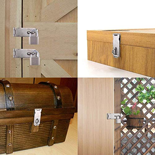 Image of MroMax Hasp Staple Padlock Latch, 167mm Length,Stainless Steel Furniture Cupboard Door Stainless Steel Silver Tone 1pcs