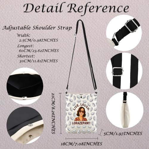 TWL TV Show Inspired Gift Live Laugh Lorazepam Crossbody Bag Lotus Quote Merch for TWL TV Show Lover Gift3