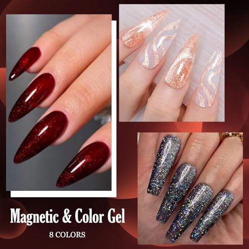 Set de esmaltes en gel para uñas 8 piezas miniatura 2