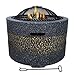 Outdoor Patio Grilling Stove Courtyard Heating Stove Charcoal Grill Round Fire Pit Grill with Mesh Screen Groove Design Suitable for Parks and Barbecue Places
