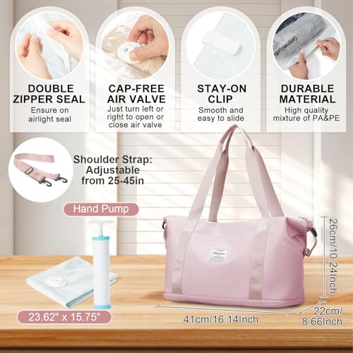 Travel Duffel Bag, Sports Tote Gym Bag, Shoulder Weekender Overnight Bag for Women2