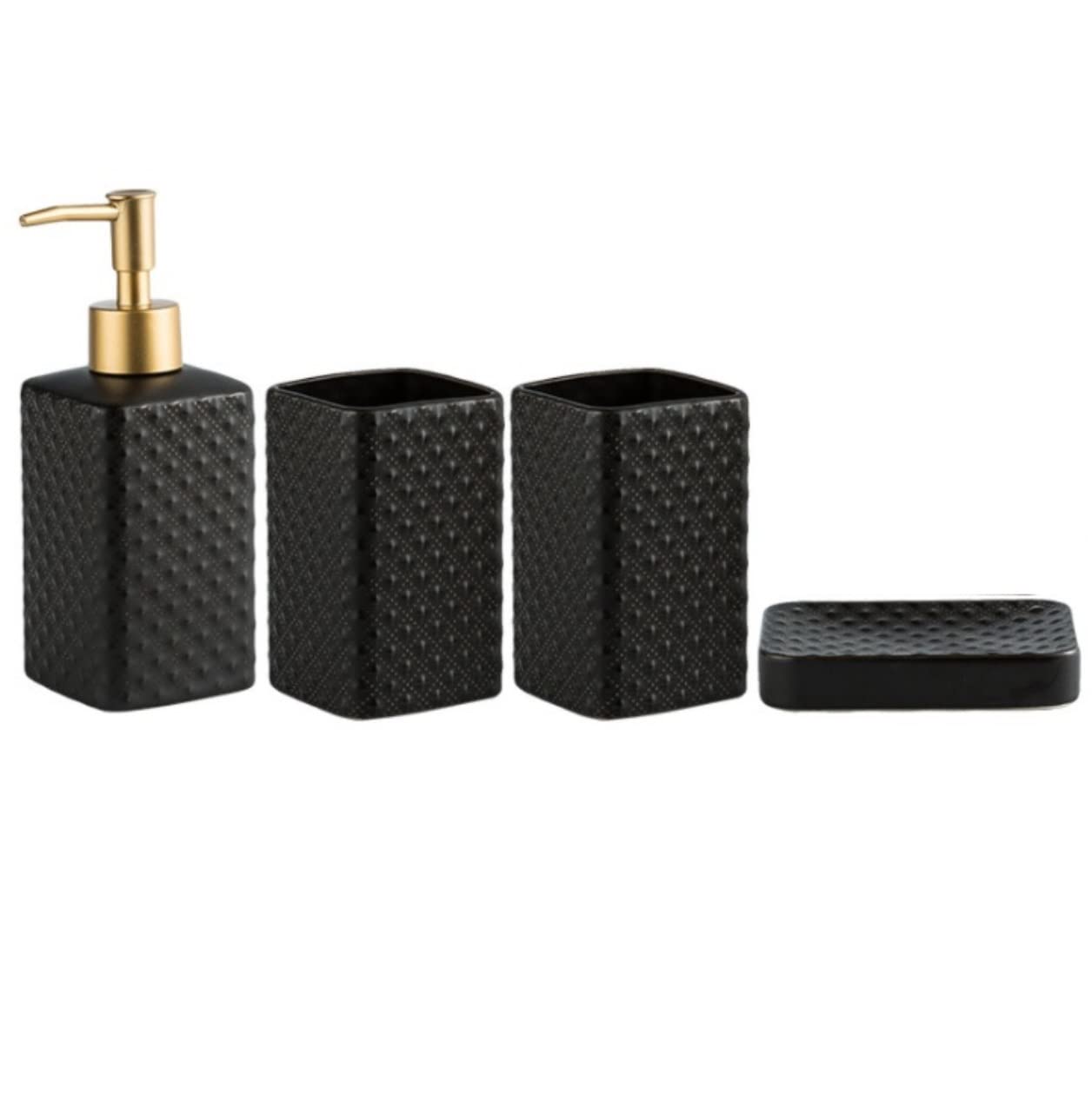 Badzubehör Set Badezimmer Set Bad-Accessoires-Set 4-teiliges Keramik-Badezimmer-Zubehör-Set Im Nordischen Stil, Bad-Set, Ornament-Dekoration Für Einweihungsgeschenk Badezimmer Zubehör Set Badezimmerzu