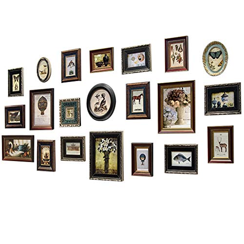 XYF Bilderrahmen Collage,Bilderrahmen Set Verschiedene Grogen,Retro Kunst Fotorahmen Kombination,Zu Hause Wohnzimmer…