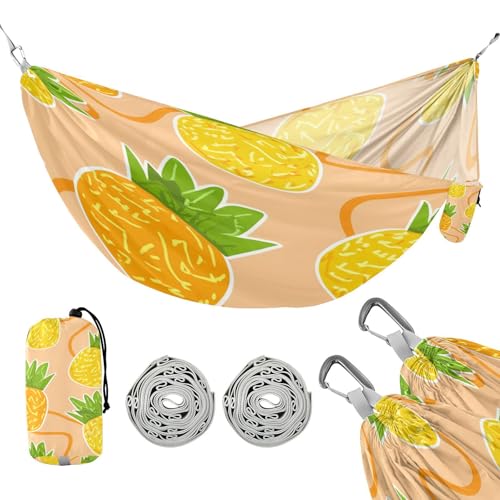 ATTX Pineapples Camping Hammock - Lightweight & Portable Hammocks, Heavy Duty 330lbs Capacity for Indoor, Hiking, Backpacking, Travel, Backyard, Beach#173