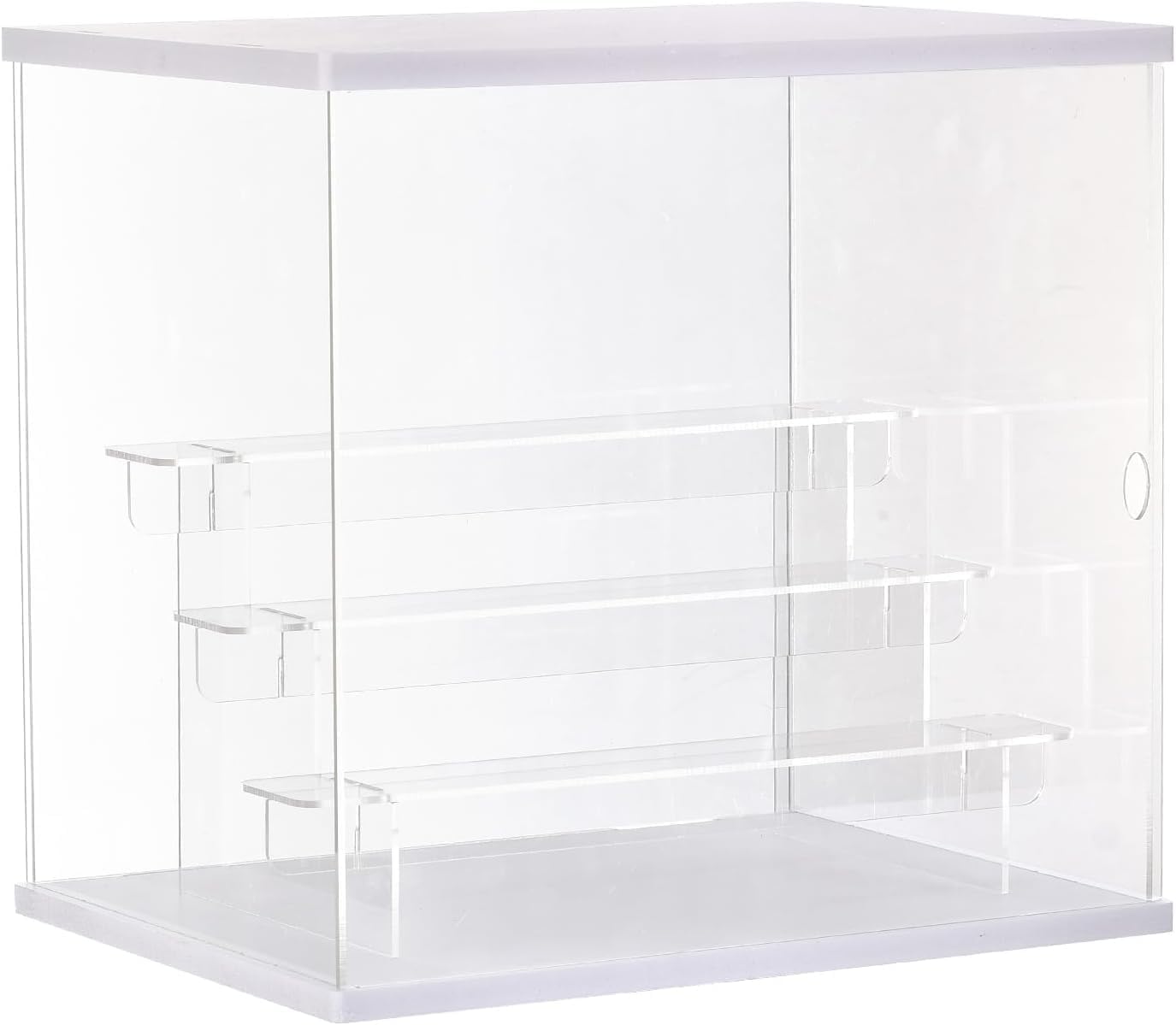 Vitrina de Acrílica Transparente, 3 Niveles Escaparate para Colección, Escaparate Funko Pop Expositor de Acrílico, Caja Vitrina de Acrílico Transparente para Figura Manga Amiibo, Blanco — view 9