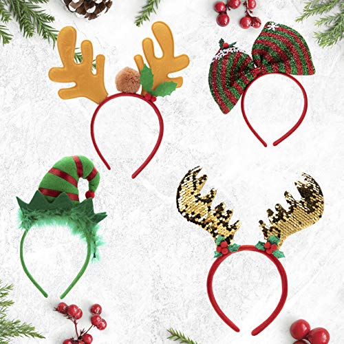 Joyin 12 Packs Christmas Headbands Christmas 3D Head Hat Headbands For Kids Women Men Christmas Parties Christmas Costume Accessories Xmas Holiday Party Favors Photo Booth (One Size Fit All) #TOP5
