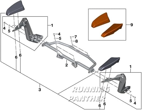 Motorcycle Adjustable Passenger Armrest Kit Fit for BMW K1600GA K1600 GA k 1600 ga Trunk Top Case Box Rear Seat Folding Armrest Pad Handrail