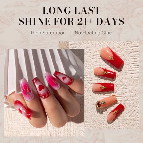 Image of MelodySusie Cherry Red Gel Nail Polish,0.5 Fl Oz Soak Off UV LED Ruby Dark Red Gel Polish Christmas Gift for Women Nail Art Manicure Salon DIY Nail Design Decoration at Home-072-A2806