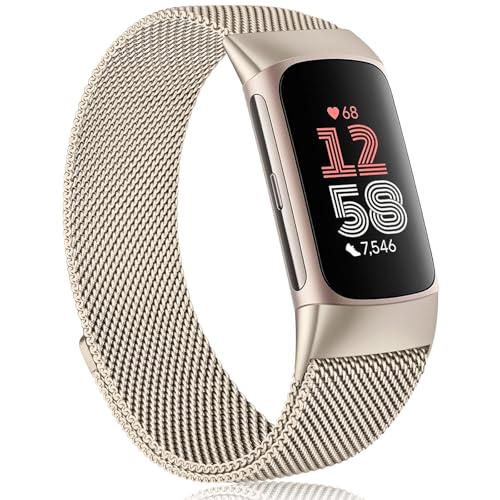 Correas para Fitbit Charge 6 metálicas que evitan sudor e irritación