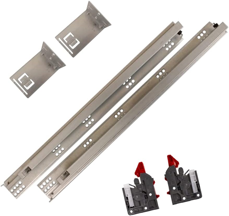 21 in. Soft Close Full Extension Undermount Drawer Slides 85 lb Capacity