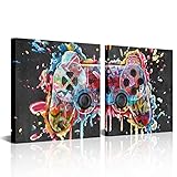 HOMEOART Gamer Room Decor Gaming Wall Art Video Game Room Decor, Framed Art Boys Bedroom Decor 12inchx12inchx2Pieces