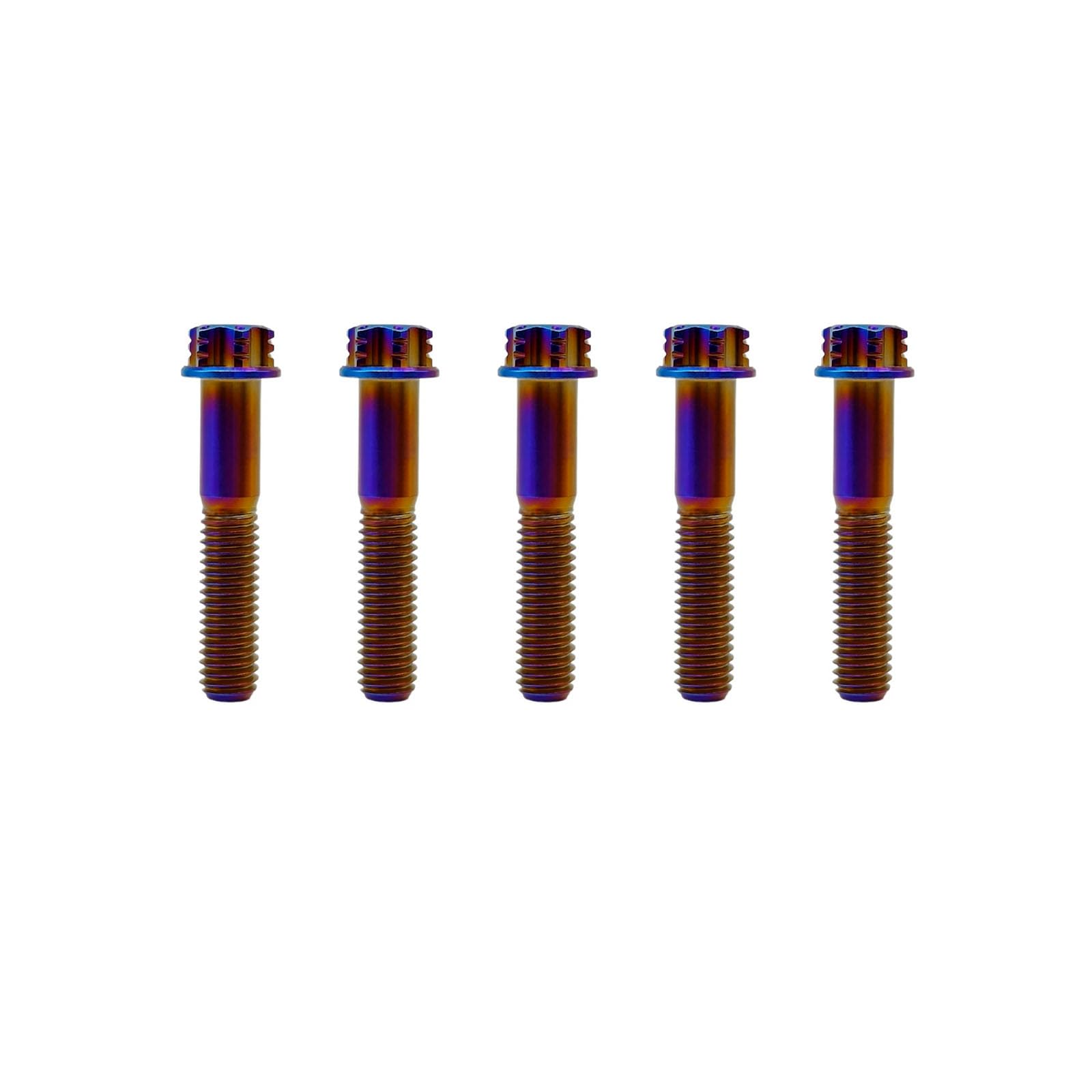 RISON Titanium Bolts M6*1.0 * 25 Torx Titanium Bolts for Motorcycles Hex Head Dual Drive Burnt Blue Titanium Flange Bolt Pack of 5 — image 1