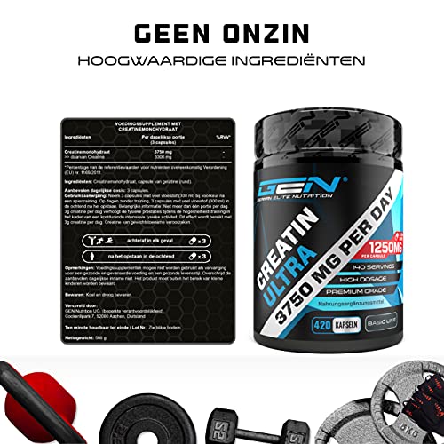Creatine Ultra Caps - 420 capsules met elk 1250 mg zuiver creatinemonohydraat - Premium: Ultrafijn + Meshfactor van 200… - Image 6