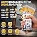 Cordless Router Tool for De-Walt 20V Battery, 800W Brushless Motor Wood Router with 5 Variable Speeds, Aluminum Base & 6 PCS 1/4