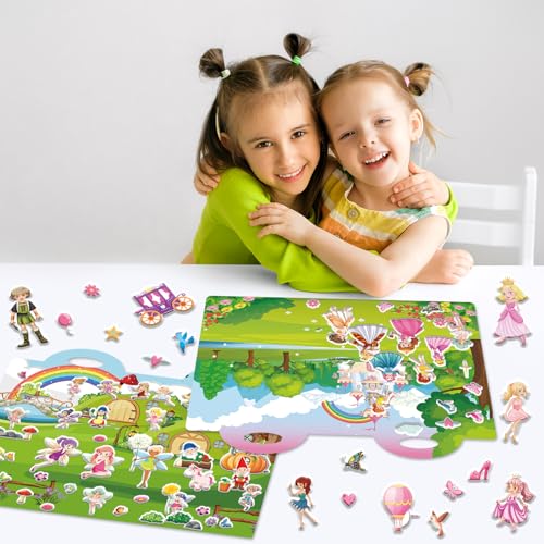 Princess 3D Puffy Sticker Activity Book 100 Reusable Stickers Kids Activities Fairy Sticker Book Castle Pumpkin Christmas Removable Stickers for Toddlers Ages 4+ Gifts Toys Supplies Favor - Thumbnail 5