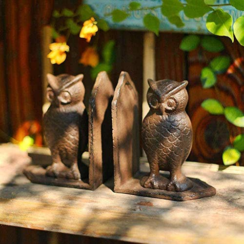 Gfdj Garden Owl Statue Owl Decorative Bookend Iron Vintage Bookshelf Decorative Desk Decoration #TOP3