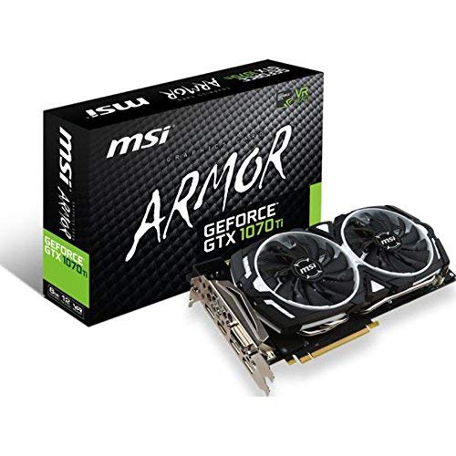 MSI GeForce GTX 1070 Ti Armor 8G Carte Graphique Nvidia GeForce GTX 1070 Ti 1607 MHz (Reconditionné)