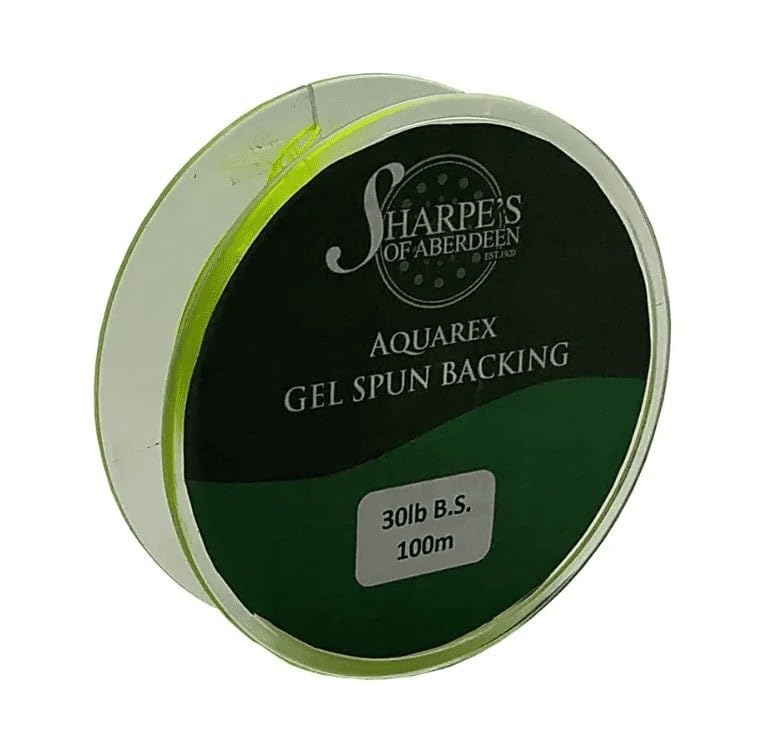 Sharpe's of Aberdeen Aquarex Gel Spun PE Micro Backing Line 30lb – 100M Ultra Thin High Strength Fly Fishing Backing, Smooth SST Finish, Increased Reel Capacity