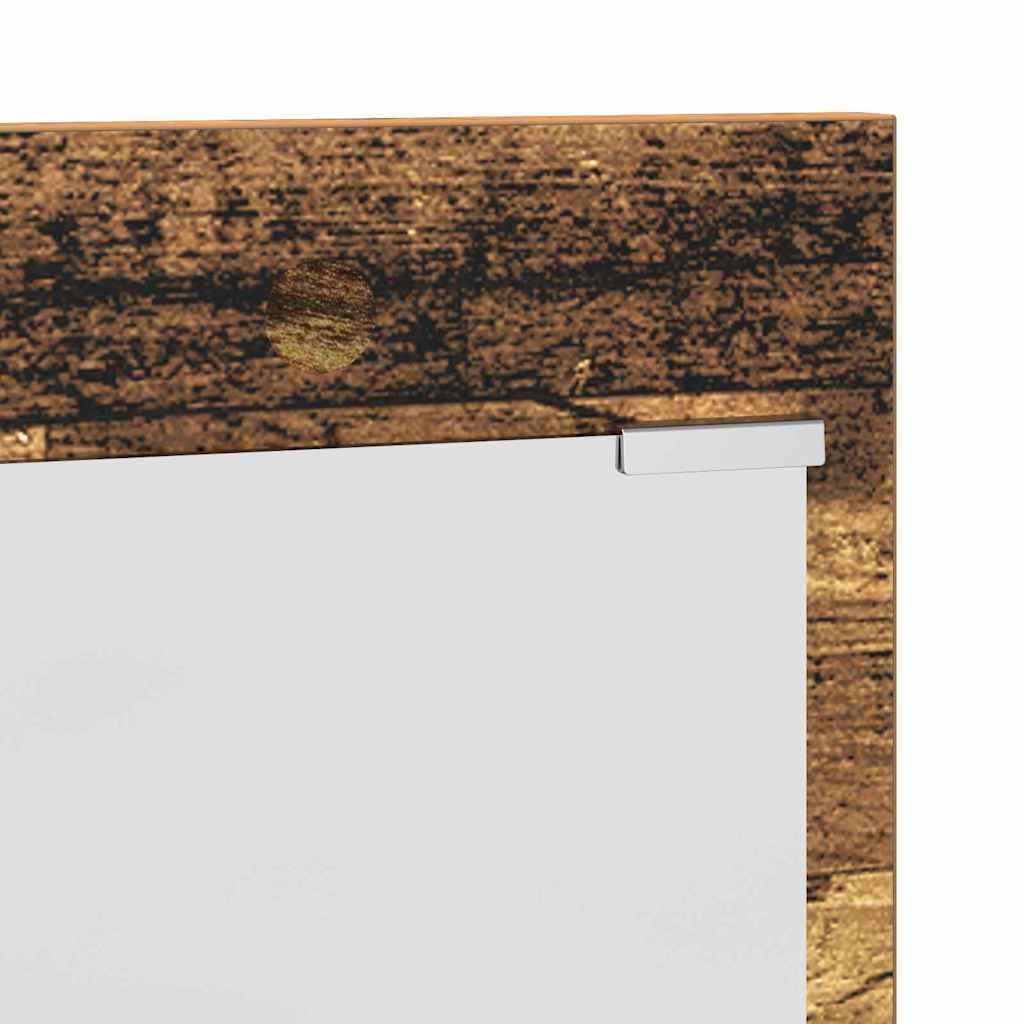 Wandmontierter Kleiderständer Altes Holz 90 x 10 x 50 cm Modernes Rechteckdesign mit Haken und Regalbrett für Flur Wohnzimmer und Schlafzimmer