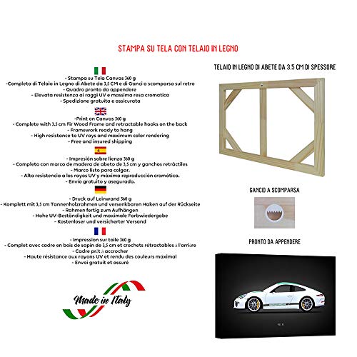 Toile Porsche 911R Type991 2016 Impression d'Art Haut de Gamme - 4