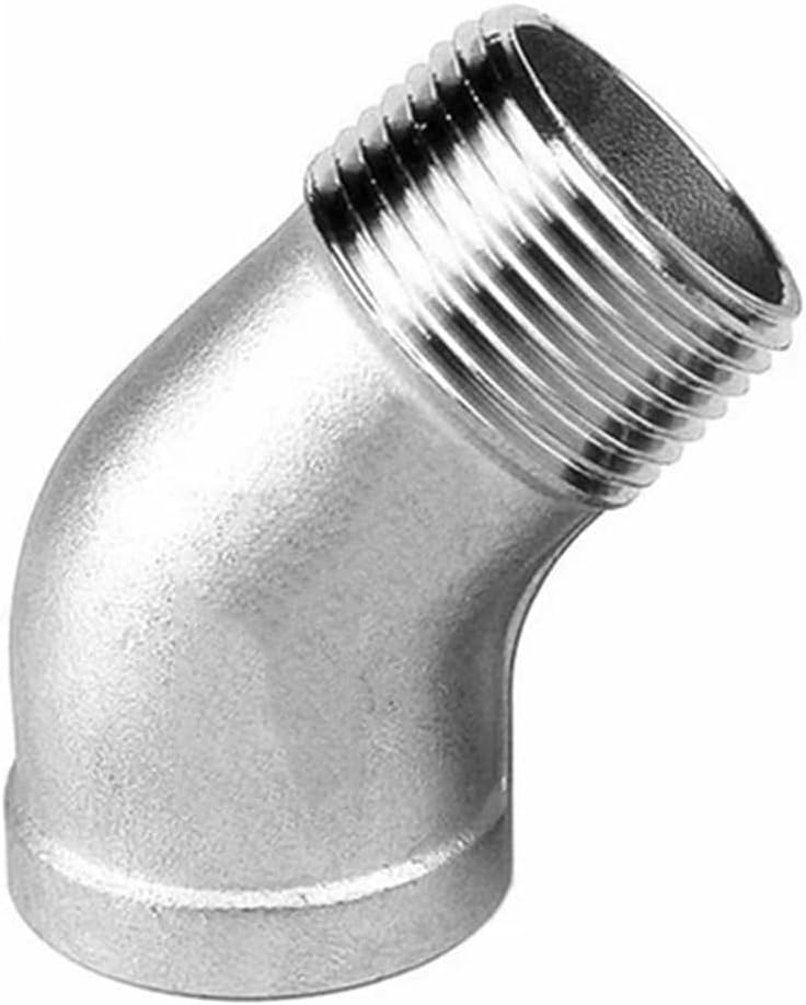 Stainless Steel Cast Pipe Fittings,1/4" 3/8" 1/2" 3/4" 1" 1-1/4" 1-1/2" 2" 3" 4" Female to Male 45 Degree Elbow Connector Coupler 316 Stainless Pipe Fitting,(0.5 Inch)