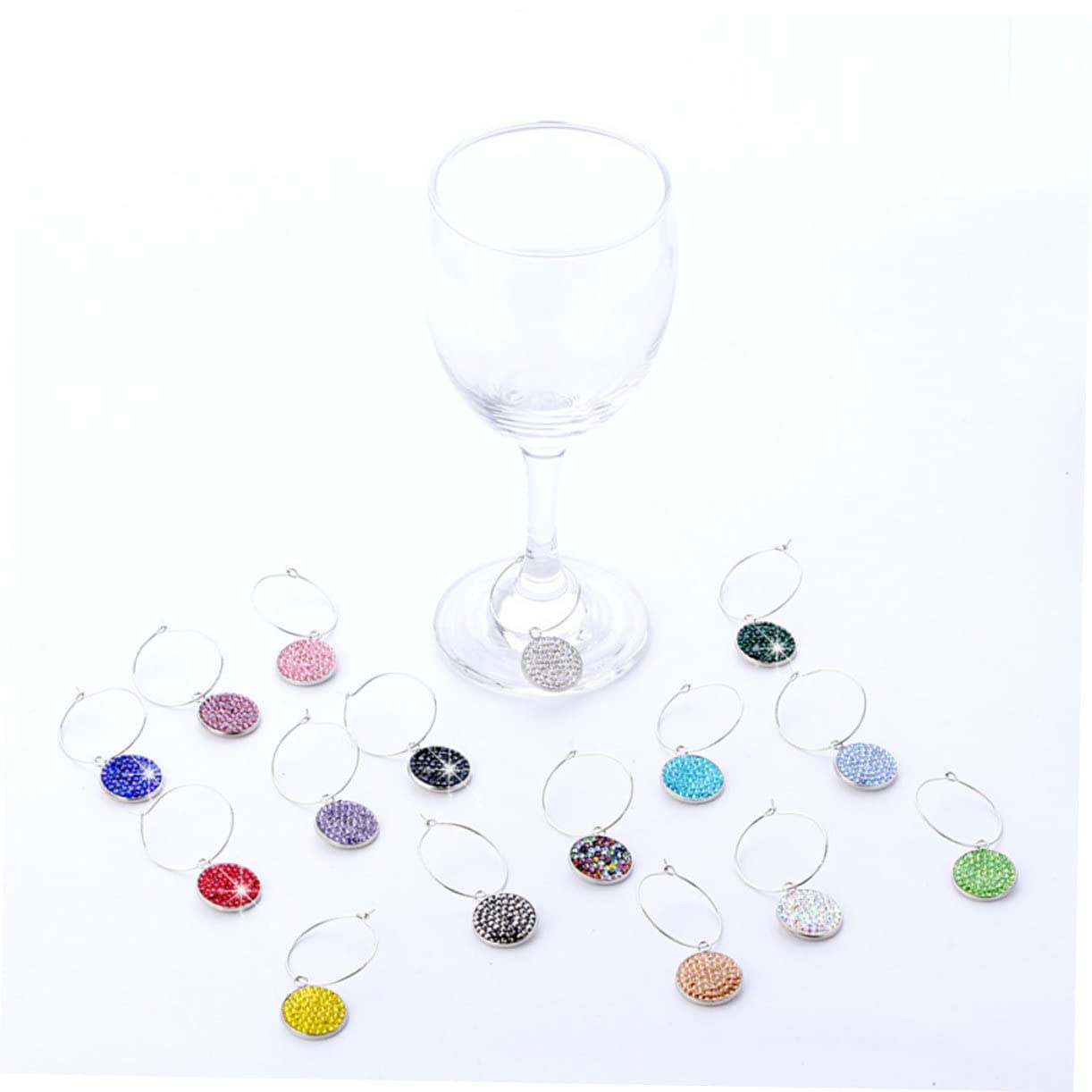 Alipis 5 Ensembles marqueur de verre à vin étiquettes de tasse de cocktail identificateurs de coupe de fête decoration fete décoration fete anneaux de marquage de verre à vin strass