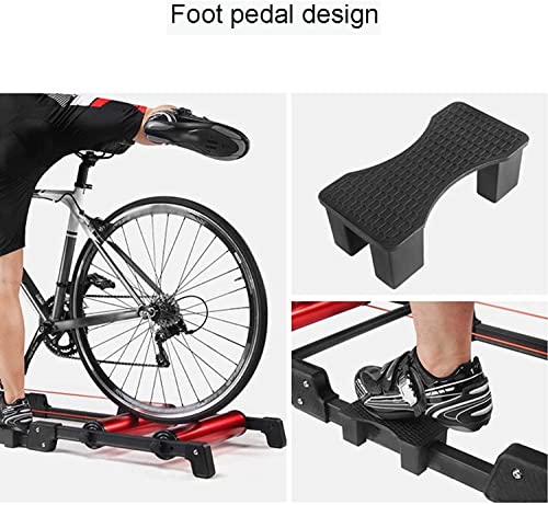 Smsom Bike Trainer Stand, Portable Bike Rollers, Adjustable Bike Trainer Stand, Foldable Indoor Cycling Bicycle Roller For Mtb Road Bike Exercise (Red) #TOP2