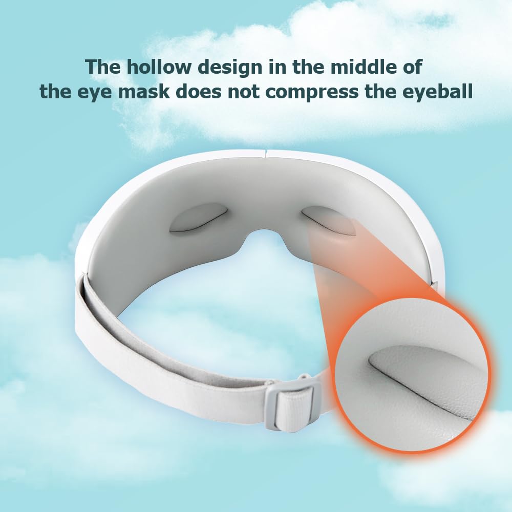 Masajeador de ojos con calefacción, masajeador inteligente con música, regalos de relajación para hombres y mujeres