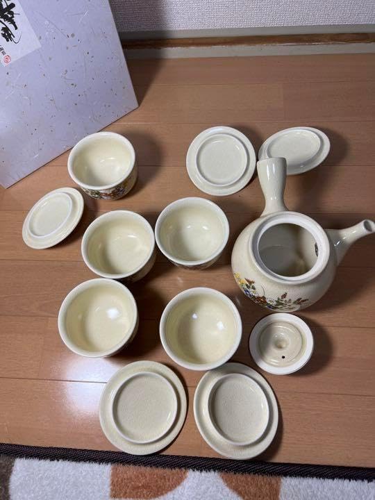 2425 有田焼　肥前唐津　茶器セット　宝瓶1客　湯冷し1客　湯呑5客　未使用 270 薩摩焼 桃伯 茶器セット 急須1 湯呑蓋付5 2425 有田焼 肥前唐津