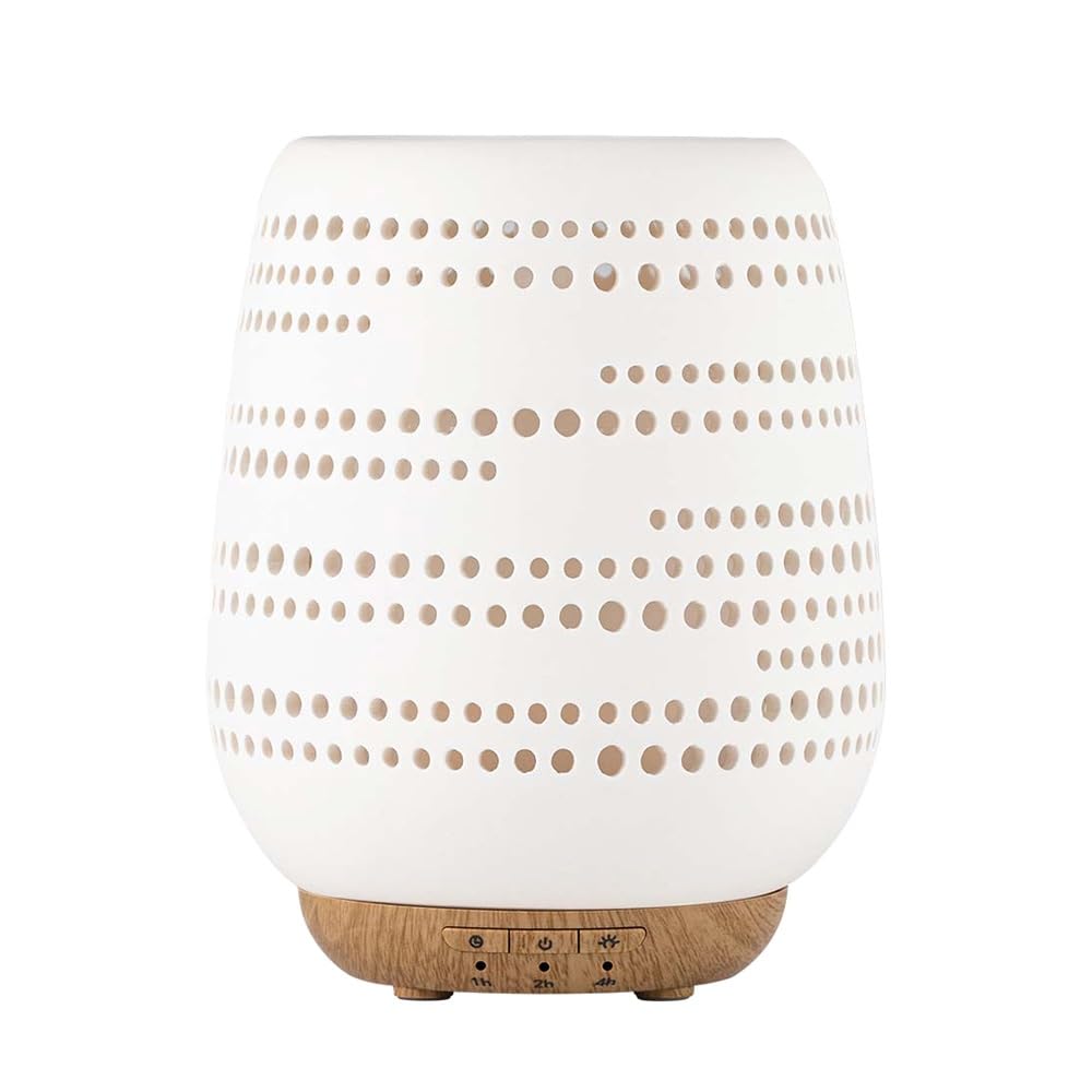 Sparoom Lunaria Hand-Crafted Ceramic Essential Oil Ultrasonic Aromatherapy Diffuser - 150 mL Water Tank - Automatic Shut Off
