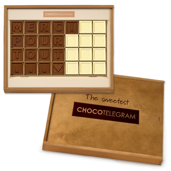 Coffret Chocotélégramme « Merci pour tout» Messages en chocolat | Chocolat personnalisé
