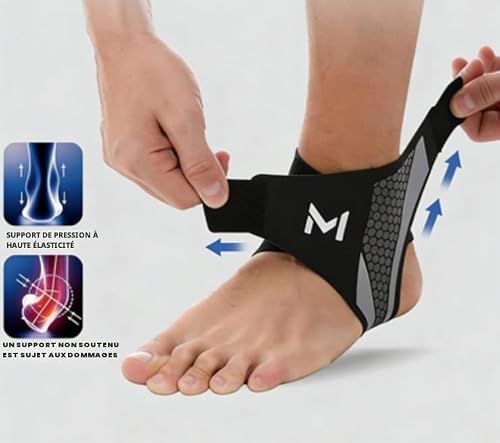 VQBKHO Chevillère de Compression Orthopédique Antitorsion, Soutien Y Bilatéral Réglable Attelle respirante et réglable pour Stabilité Articulaire Paire Unisexe pour Sport Course Football Basket – vue 6