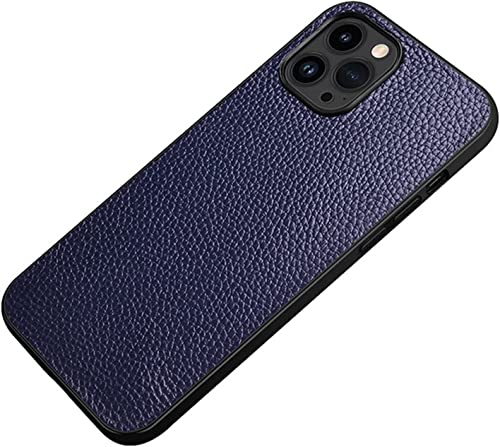 Étui en cuir iPhone 14 Pro Max bleu antichoc ultra léger et antidérapant