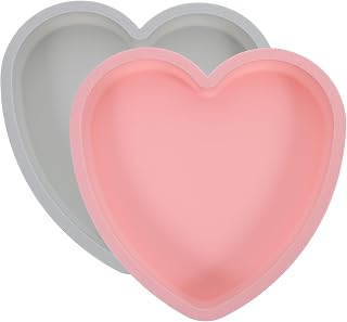 Hemoton 8 Inch Heart Shaped Silicone Cake Baking Tray Nonstick Fruit Cake Mold for Oven Microwave Freezer Use