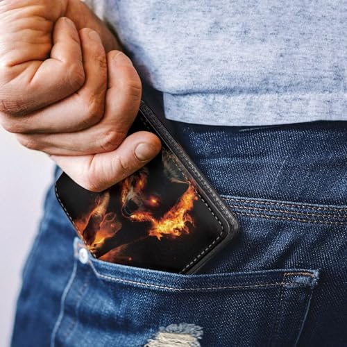 Image of Coldinair Cool Wolf Print Kids Wallet,Little Boys Wallet for Kids,Leather Bifold Wallets Credit Card Cash Id Holder Slim Rfid Blocking Child Coin Purse