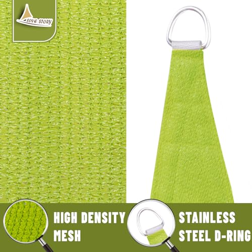 LOVE STORY 10' x 10' x 14' Right Triangle Lemon Green Sun Shade Sail Canopy UV Block Cover for Outdoor Patio Garden Backyard by LOVE STORY - Image 5