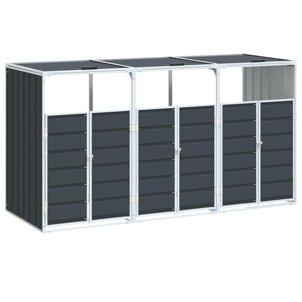 vidaXL Wheelie Bin Storage Anthracite Steel 85